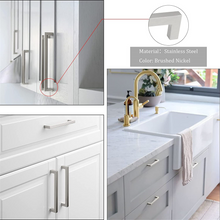 4.25 Inch(C-C) Brushed Nickel Square Cabinet Pulls (4.25