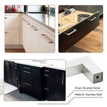 4.25 Inch(C-C) Brushed Nickel Square Cabinet Pulls (4.25