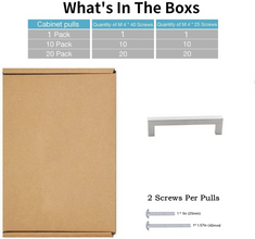 4.25 Inch(C-C) Brushed Nickel Square Cabinet Pulls (4.25