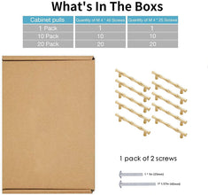 Bamboo Shape Solid Zinc Alloy Cabinet Knobs Handle Pulls - Bamboo Shape Series - Hole Centers(T-Bar Knob，96mm，128mm)